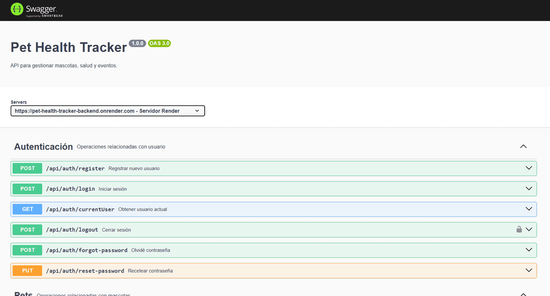 Pet Health Tracker API